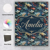 Personalised Name Colorful Tropical Fish Custom  Unique Gift Idea Elegant Feature Canvas Wall Art Print Decor Picture Ready to Hang