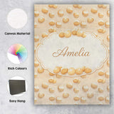 Personalised Name Hand Drawn Cream Puff Sketch Style Minimal Beige Custom  Unique Canvas Wall Art Print Decor Picture Ready to Hang