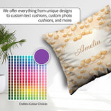Custom Name Hand Drawn Cream Sketch Style Minimal Beige Seamless Square Filled Cushion Throw Pillow Sofa Bed Home Decor Zip Washable UK Made