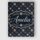Personalised Name Elegant White Floral Custom  Unique Gift Idea Modern Room Accent Canvas Wall Art Print Decor Picture Ready to Hang