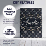 Personalised Name Elegant White Floral Custom  Unique Gift Idea Modern Room Accent Canvas Wall Art Print Decor Picture Ready to Hang