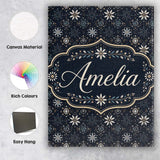 Personalised Name Elegant White Floral Custom  Unique Gift Idea Modern Room Accent Canvas Wall Art Print Decor Picture Ready to Hang