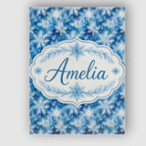 Personalised Name Snowflake Winter Blue Sky Custom  Bespoke Interior Contemporary Canvas Wall Art Print Decor Picture Ready to Hang