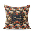 Custom Name White Swan with Red Floral Garden Seamless Name Cute Square Filled Cushion Throw Pillow Sofa Bed Home Decor Zip Washable UK Made