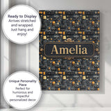 Personalised Name Classic Camera and Film Custom  Unique Gift Idea Elegant Feature Canvas Wall Art Print Decor Picture Ready to Hang