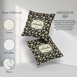 Custom Name Elegant Pastry and Dessert Plate Background Seamless Square Filled Cushion Throw Pillow Sofa Bed Home Decor Zip Washable UK Made