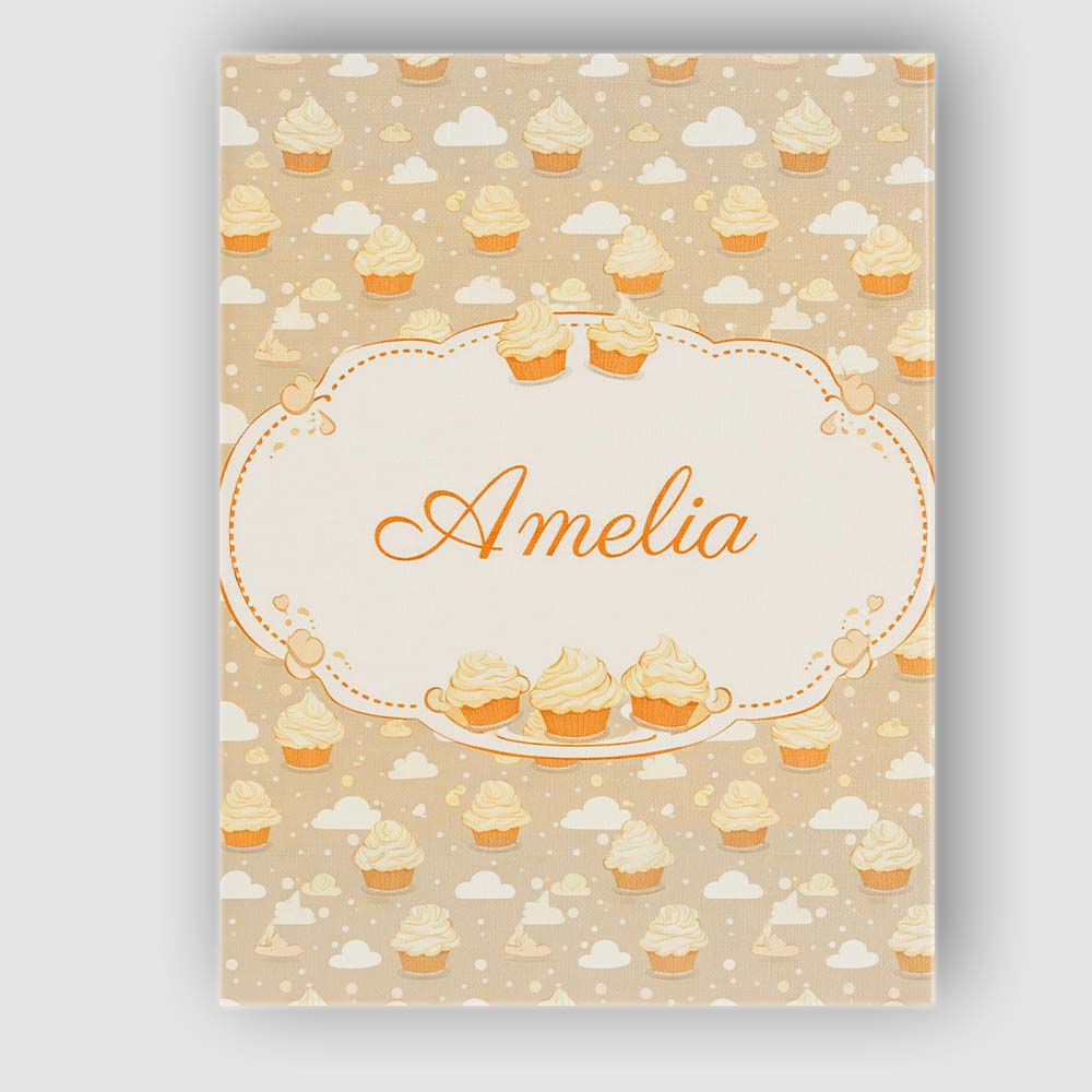 Personalised Name Cute Cupcake and Clouds Sweet Dessert Seamless Custom  Interior Canvas Wall Art Print Decor Picture Ready to Hang
