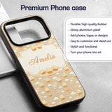 Cute Cupcake and Clouds Sweet Dessert Seamless Custom Name Protective Phone Case Mobile Cover Durable Everyday Smartphone Shock Resistant