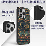 Apothecary Shelf Bottles Herbs Vintage Seamless Custom Name Protective Phone Case Mobile Cover Durable Everyday Smartphone Shock Resistant