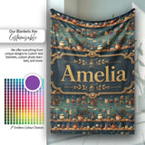 Apothecary Shelf Bottles Herbs Vintage Seamless Pattern Name Cute  Personalised Custom Name Super Soft Fleece Blanket Bed Sofa Throw