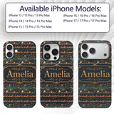 Apothecary Shelf Bottles Herbs Vintage Seamless Custom Name Protective Phone Case Mobile Cover Durable Everyday Smartphone Shock Resistant