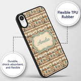 Vintage Shelves Utensils Appliances Seamless Custom Name Protective Phone Case Mobile Cover Durable Everyday Smartphone Shock Resistant