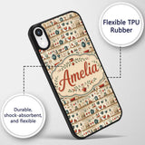 Vintage Herbs Fruits Cooking Items Printed Design Custom Name Protective Phone Case Mobile Cover Durable Everyday Smartphone Shock Resistant