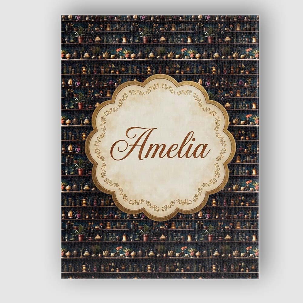 Personalised Name Luxury Dark Shelf Custom  Stylish Home Interior Elegant Feature Canvas Wall Art Print Decor Picture Ready to Hang