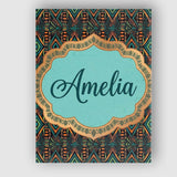 Personalised Name African Tribal Geometric Custom  Unique Gift Idea Elegant Feature Canvas Wall Art Print Decor Picture Ready to Hang