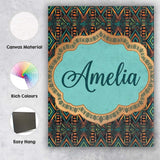 Personalised Name African Tribal Geometric Custom  Unique Gift Idea Elegant Feature Canvas Wall Art Print Decor Picture Ready to Hang