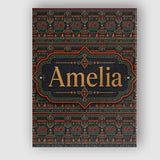 Personalised Name Ethnic Tribal Geometric Custom  Unique Gift Idea Elegant Feature Canvas Wall Art Print Decor Picture Ready to Hang