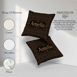Custom Name Ethnic Tribal Geometric Stripe Pattern Seamless Name Square Filled Cushion Throw Pillow Sofa Bed Home Decor Zip Washable UK Made