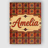 Personalised Name African Tribal Abstract Custom  Unique Gift Idea Elegant Feature Canvas Wall Art Print Decor Picture Ready to Hang