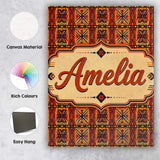 Personalised Name African Tribal Abstract Custom  Unique Gift Idea Elegant Feature Canvas Wall Art Print Decor Picture Ready to Hang