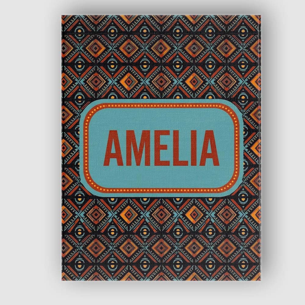 Personalised Name African Tribal Geometric Custom  Unique Gift Idea Elegant Feature Canvas Wall Art Print Decor Picture Ready to Hang