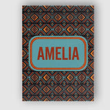 Personalised Name African Tribal Geometric Custom  Unique Gift Idea Elegant Feature Canvas Wall Art Print Decor Picture Ready to Hang