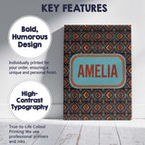 Personalised Name African Tribal Geometric Custom  Unique Gift Idea Elegant Feature Canvas Wall Art Print Decor Picture Ready to Hang