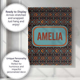 Personalised Name African Tribal Geometric Custom  Unique Gift Idea Elegant Feature Canvas Wall Art Print Decor Picture Ready to Hang