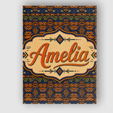 Personalised Name African Tribal Stripe Custom  Modern Room Accent Elegant Feature Canvas Wall Art Print Decor Picture Ready to Hang