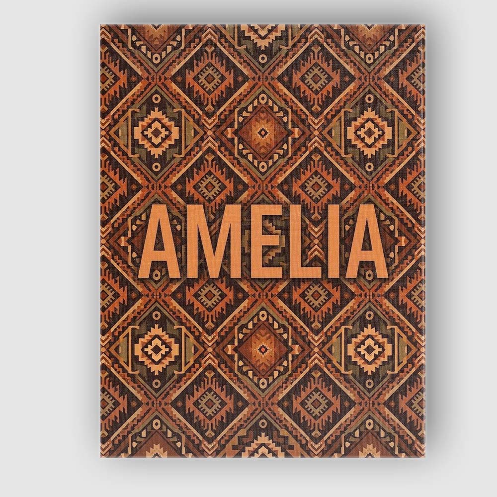 Personalised Name African Tribal Mask Motif Custom  Bespoke Interior Contemporary Canvas Wall Art Print Decor Picture Ready to Hang