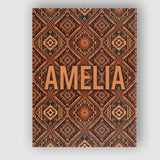 Personalised Name African Tribal Mask Motif Custom  Bespoke Interior Contemporary Canvas Wall Art Print Decor Picture Ready to Hang