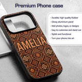 African Tribal Mask Motif Pattern Seamless Name Custom Name Protective Phone Case Mobile Cover Durable Everyday Smartphone Shock Resistant