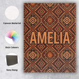 Personalised Name African Tribal Mask Motif Custom  Bespoke Interior Contemporary Canvas Wall Art Print Decor Picture Ready to Hang