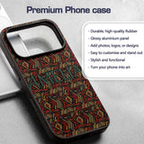 African Tribal Wavy Line Abstract Printed Design Custom Name Protective Phone Case Mobile Cover Durable Everyday Smartphone Shock Resistant