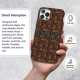 African Tribal Wavy Line Abstract Printed Design Custom Name Protective Phone Case Mobile Cover Durable Everyday Smartphone Shock Resistant