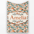 Desert Landscape Trees Nature Seamless Pattern Name Cute Unique Gift  Personalised Custom Name Super Soft Fleece Blanket Bed Sofa Throw