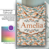 Desert Landscape Trees Nature Seamless Pattern Name Cute Unique Gift  Personalised Custom Name Super Soft Fleece Blanket Bed Sofa Throw