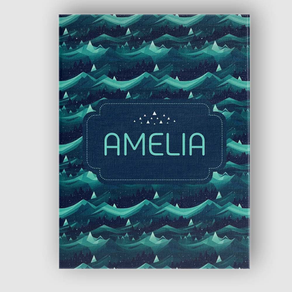 Personalised Name Abstract Night Mountains Custom  Unique Gift Idea Elegant Feature Canvas Wall Art Print Decor Picture Ready to Hang
