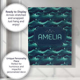 Personalised Name Abstract Night Mountains Custom  Unique Gift Idea Elegant Feature Canvas Wall Art Print Decor Picture Ready to Hang