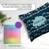Custom Name Moonlit Forest Silhouette Pattern Seamless Name Cute Square Filled Cushion Throw Pillow Sofa Bed Home Decor Zip Washable UK Made