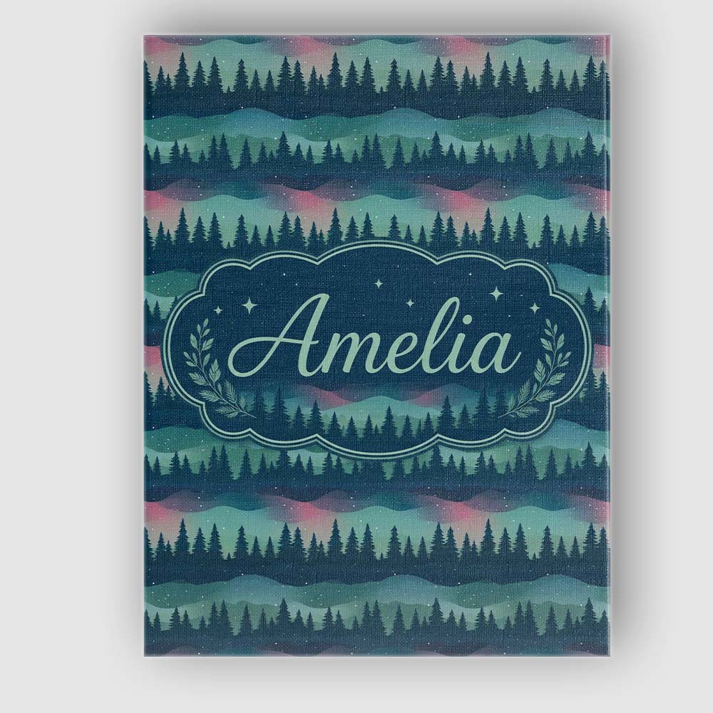 Personalised Name Starry Night Pine Trees Custom  Unique Gift Idea Elegant Feature Canvas Wall Art Print Decor Picture Ready to Hang