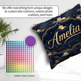 Custom Name Moonlit Clouds Starry Sky Seamless Pattern Name Cute Square Filled Cushion Throw Pillow Sofa Bed Home Decor Zip Washable UK Made