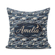 Custom Name Mystic Crescent Moon Cloudy Night Seamless Name Cute Square Filled Cushion Throw Pillow Sofa Bed Home Decor Zip Washable UK Made
