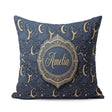 Custom Name Celestial Crescent Cloud Waves Starry Night Seamless Square Filled Cushion Throw Pillow Sofa Bed Home Decor Zip Washable UK Made