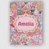 Personalised Name Cute Kawaii Christmas Custom  Modern Room Accent Elegant Feature Canvas Wall Art Print Decor Picture Ready to Hang