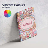 Personalised Name Cute Kawaii Christmas Custom  Modern Room Accent Elegant Feature Canvas Wall Art Print Decor Picture Ready to Hang