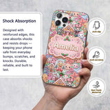 Cute Kawaii Christmas Gingerbread Toy Soldier Custom Name Protective Phone Case Mobile Cover Durable Everyday Smartphone Shock Resistant