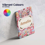 Personalised Name Cute Kawaii Christmas Custom  Modern Room Accent Elegant Feature Canvas Wall Art Print Decor Picture Ready to Hang