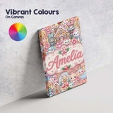 Personalised Name Cute Kawaii Christmas Custom  Modern Room Accent Elegant Feature Canvas Wall Art Print Decor Picture Ready to Hang