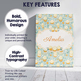 Personalised Name Realistic Butter Croissant Bakery Style Repeating Custom Canvas Wall Art Print Decor Picture Ready to Hang